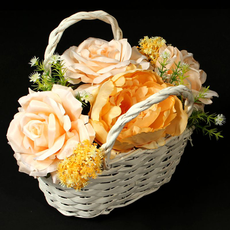 Flower composition in the basket