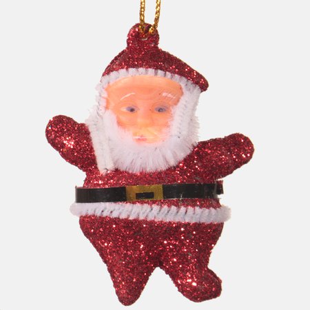 Santa Claus pendant with glitter x 6 pcs