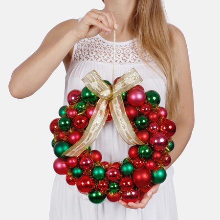 Christmas wreath of baubles