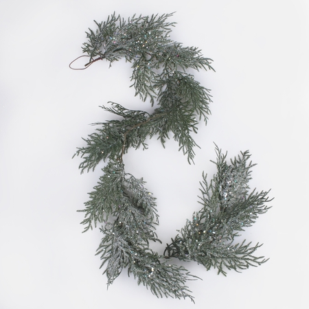 Juniper frosted garland with glitter