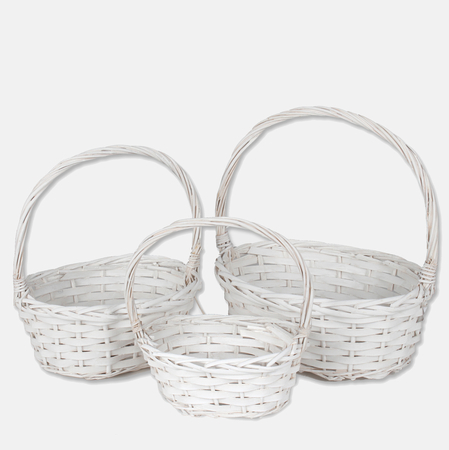 Set of wicker baskets x 3