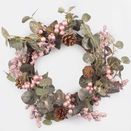 Wreath with berries and eucalyptus