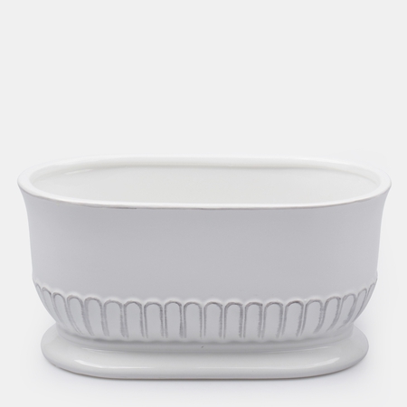 Oval white ceramic casing