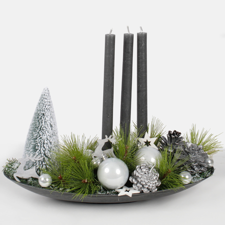 Christmas composition with 3 candles
