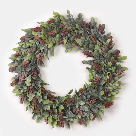 Green wreath with brown cones 40 cm