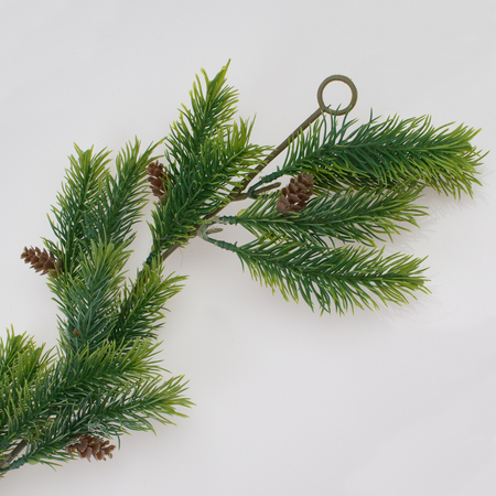 Spruce garland with pine cone