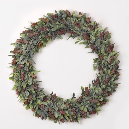 Green wreath with brown cones 50 cm