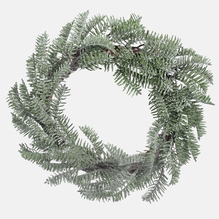 Frosted spruce wreath with glitter