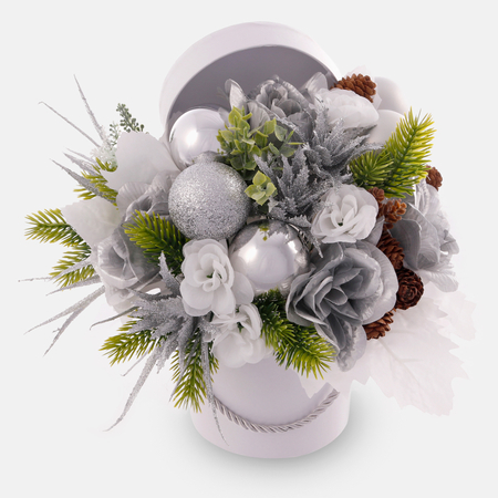 Christmas flower box - silver