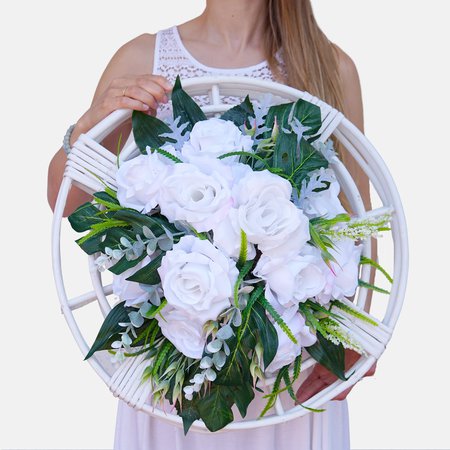 Floral composition on a wreath