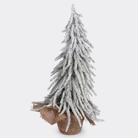 Tabletop frosted christmas tree in a jute pot 40 cm