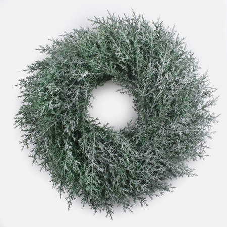 Snow-covered cypress wreath 14